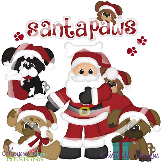 Puppies First Christmas SVG Cutting Files + Clipart - Click Image to Close